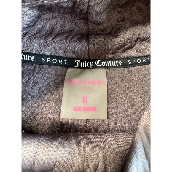 Juicy Couture Sport Cropped Quilt Top High Neck SZ XL Gym Mauve Taupe NEW - Picture 7 of 11
